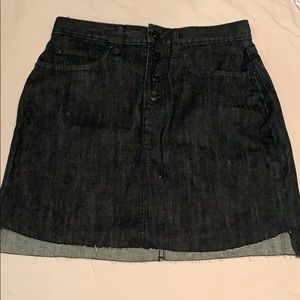 Black denim mini skirt